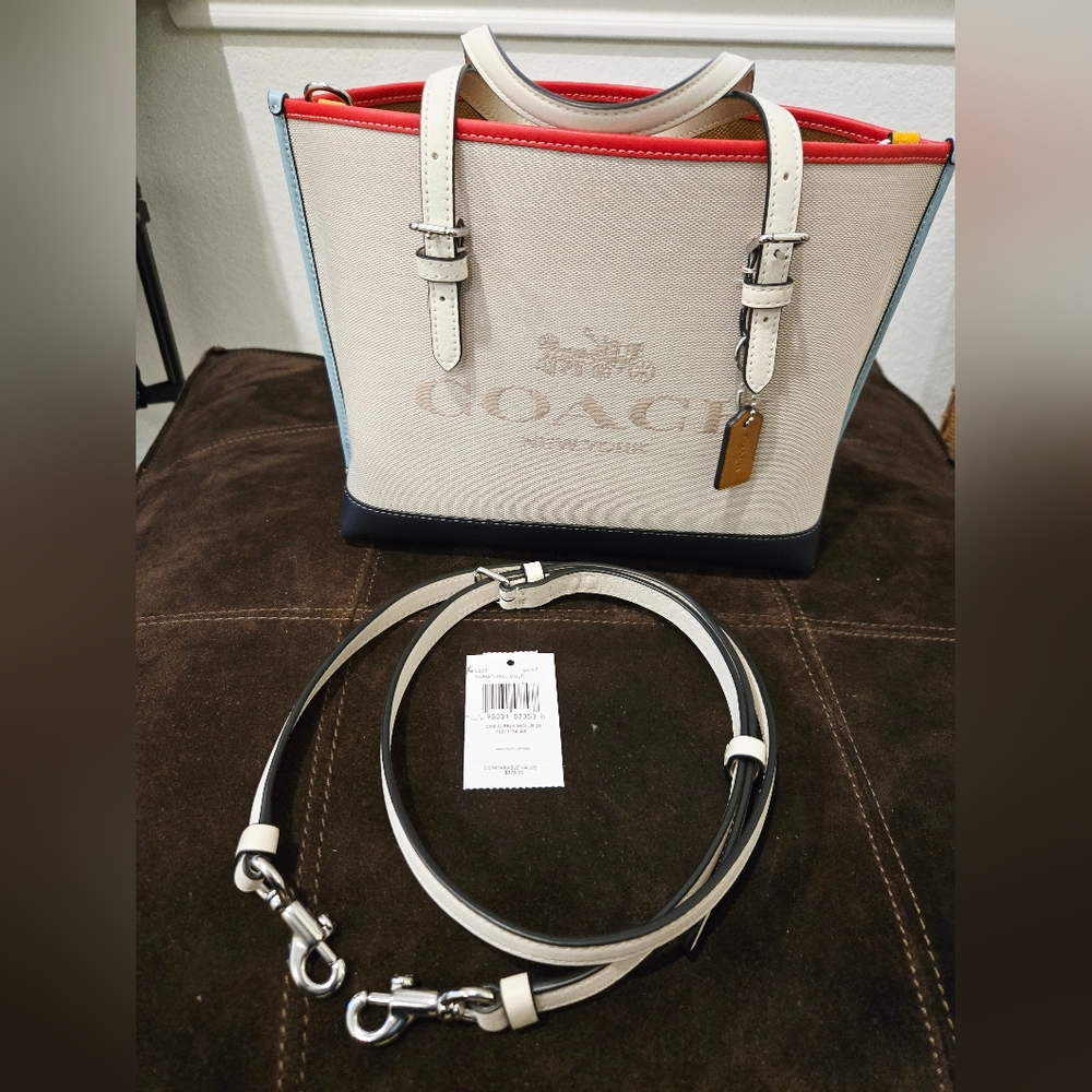 Coach Mollie Tote 25 in Colorblock. New Like Condition With Tags - Picture 2 of 12
